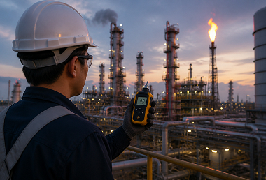 Detección de gases en refinería de petróleo